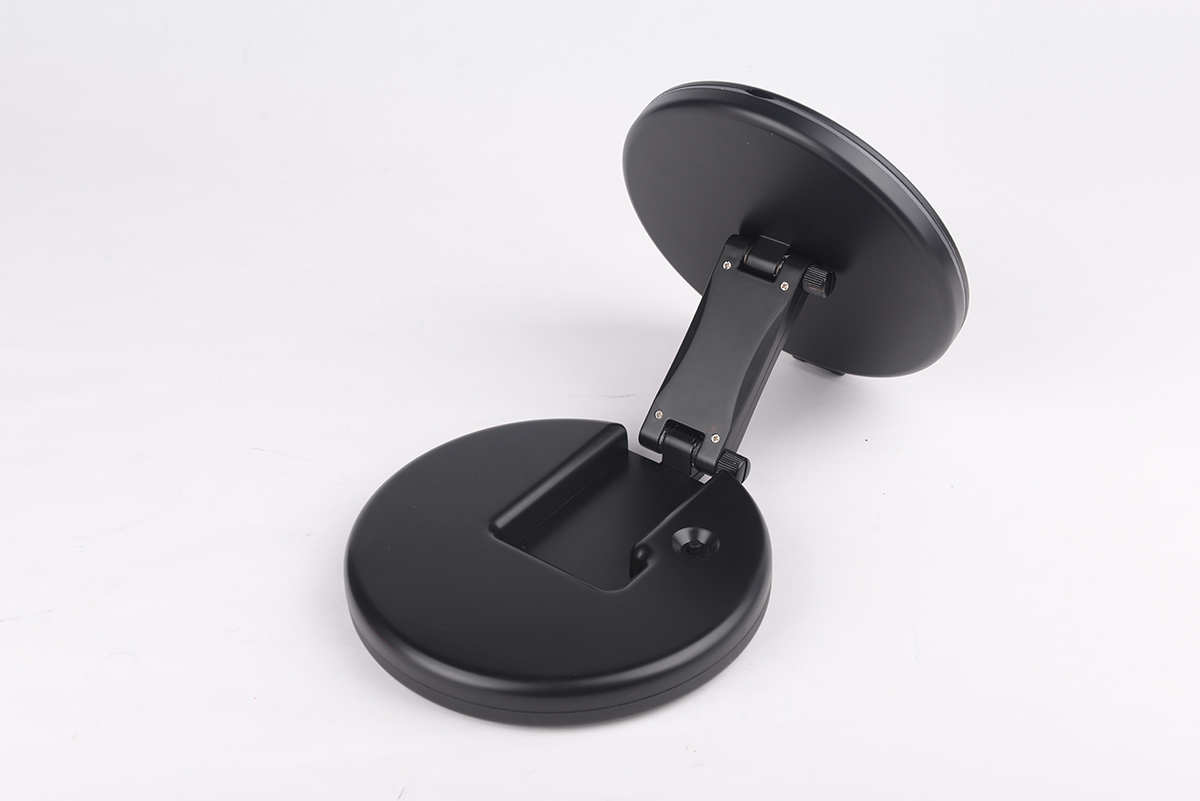 SUPERVOLO Fashion Double Side LED 300 Degree Rotating Cosmetic Table Mirror Black