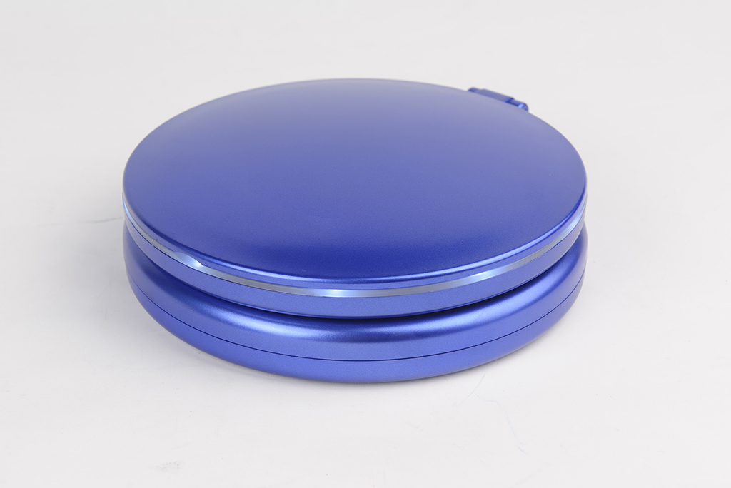 SUPERVOLO Fashion Double Side LED 300 Degree Rotating Cosmetic Table Mirror Blue